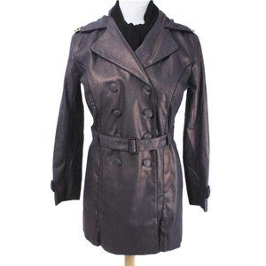SHARIF Metallic Embellished Belted Trench Coat NWT